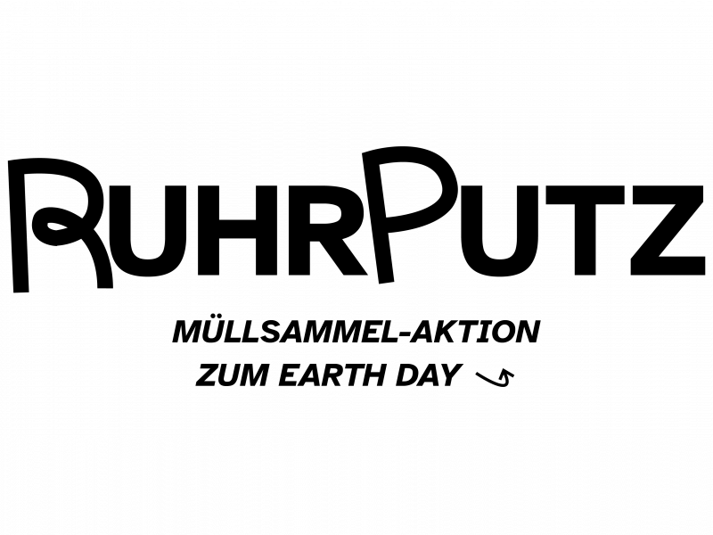 Schrift: RuhrPutz - Müllsammel-Aktion zum Earth Day